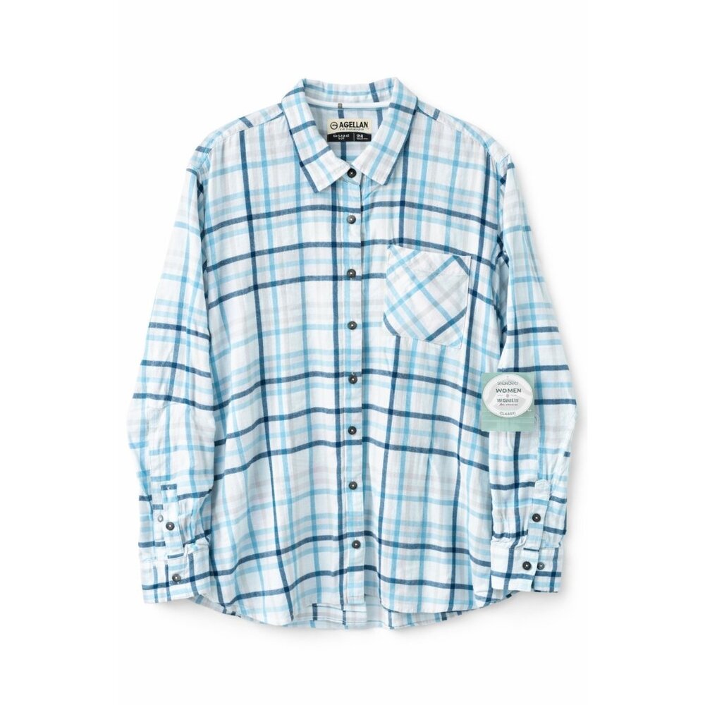 Magellan Outdoors Womens Plaid Button Up Shirt‎ 2XL Long Sleeve NWT